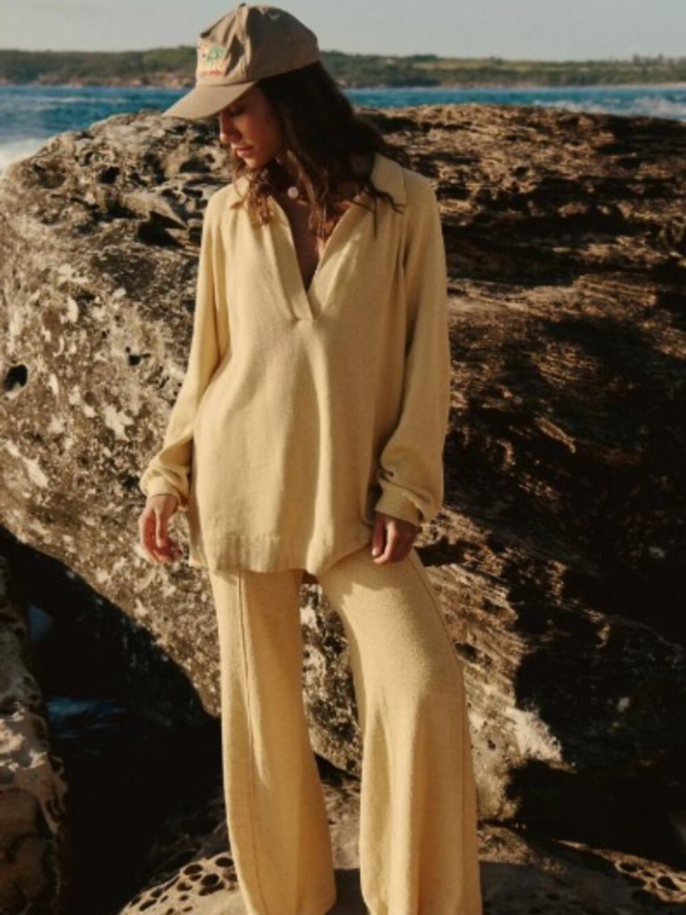 FREE PEOPLE Drea Sweater Set Gold Size XS NWT